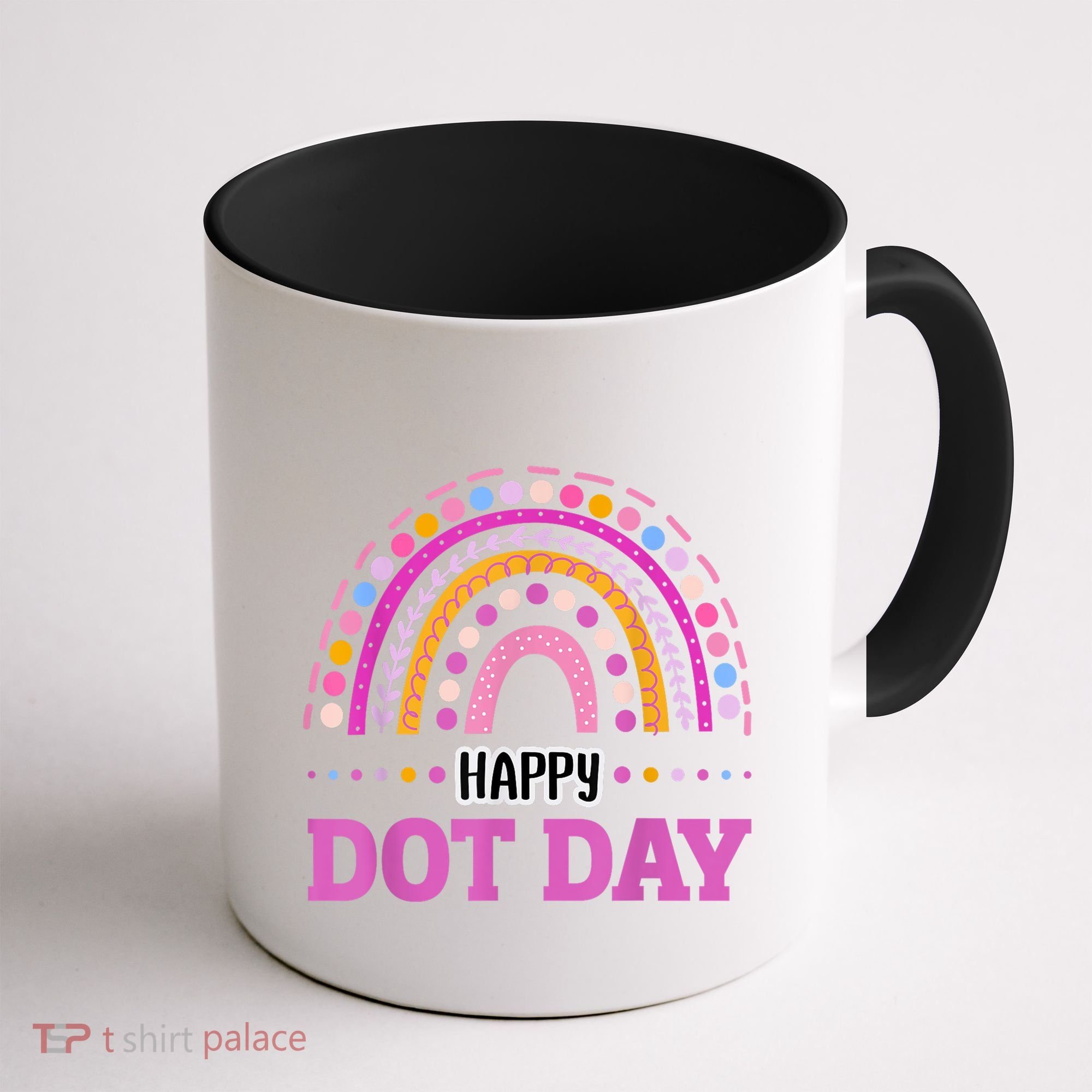 Boho Rainbow Happy Dot Day September 15th Gift Coffee Mug