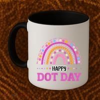 Boho Rainbow Happy Dot Day September 15th Gift Coffee Mug thumb 2