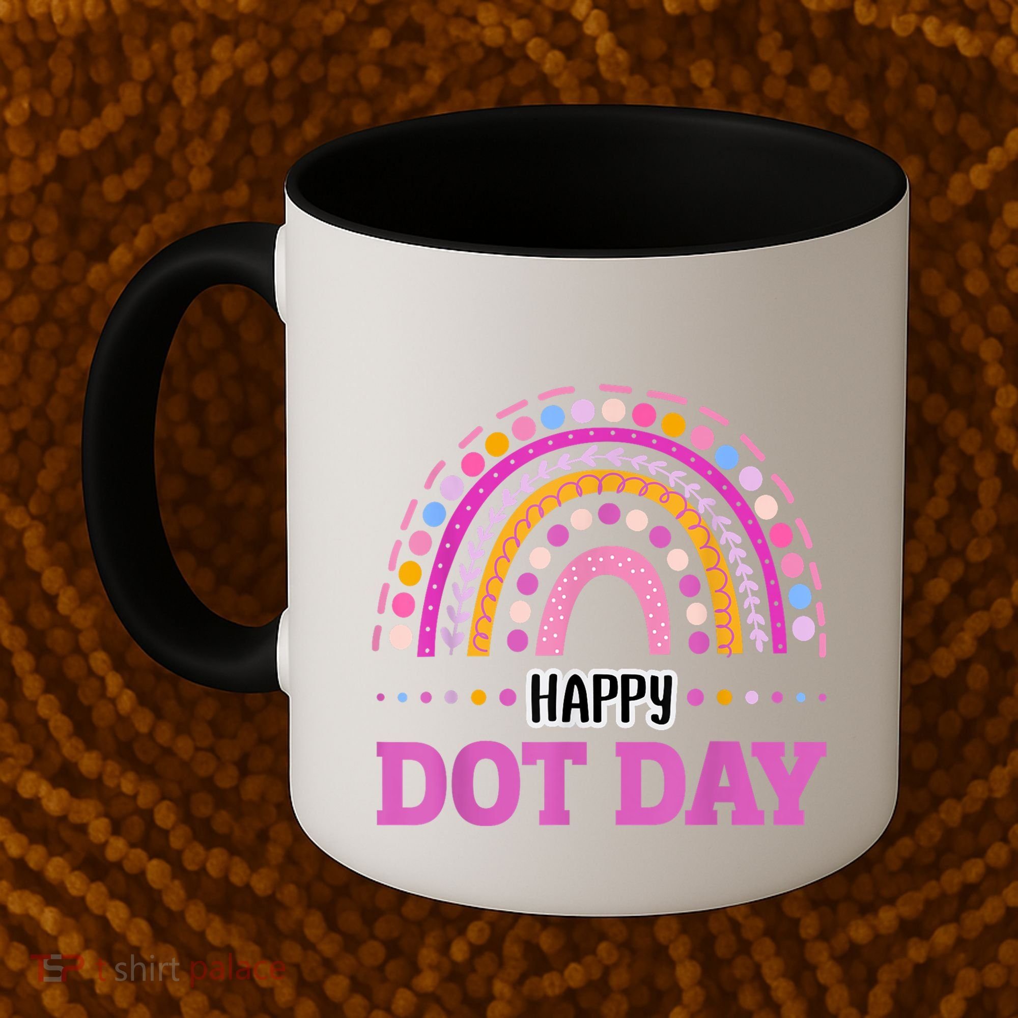 Boho Rainbow Happy Dot Day September 15th Gift Coffee Mug