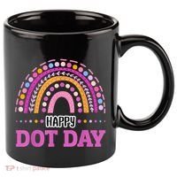 Boho Rainbow Happy Dot Day September 15th Gift 11oz C Handle Ceramic Mug thumb 0