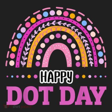 Boho Rainbow Happy Dot Day September 15th Gift 11oz C Handle Ceramic Mug