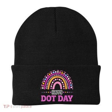 Boho Rainbow Happy Dot Day September 15th Gift Beanie
