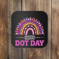 Boho Rainbow Happy Dot Day September 15th Gift Coaster thumb 0