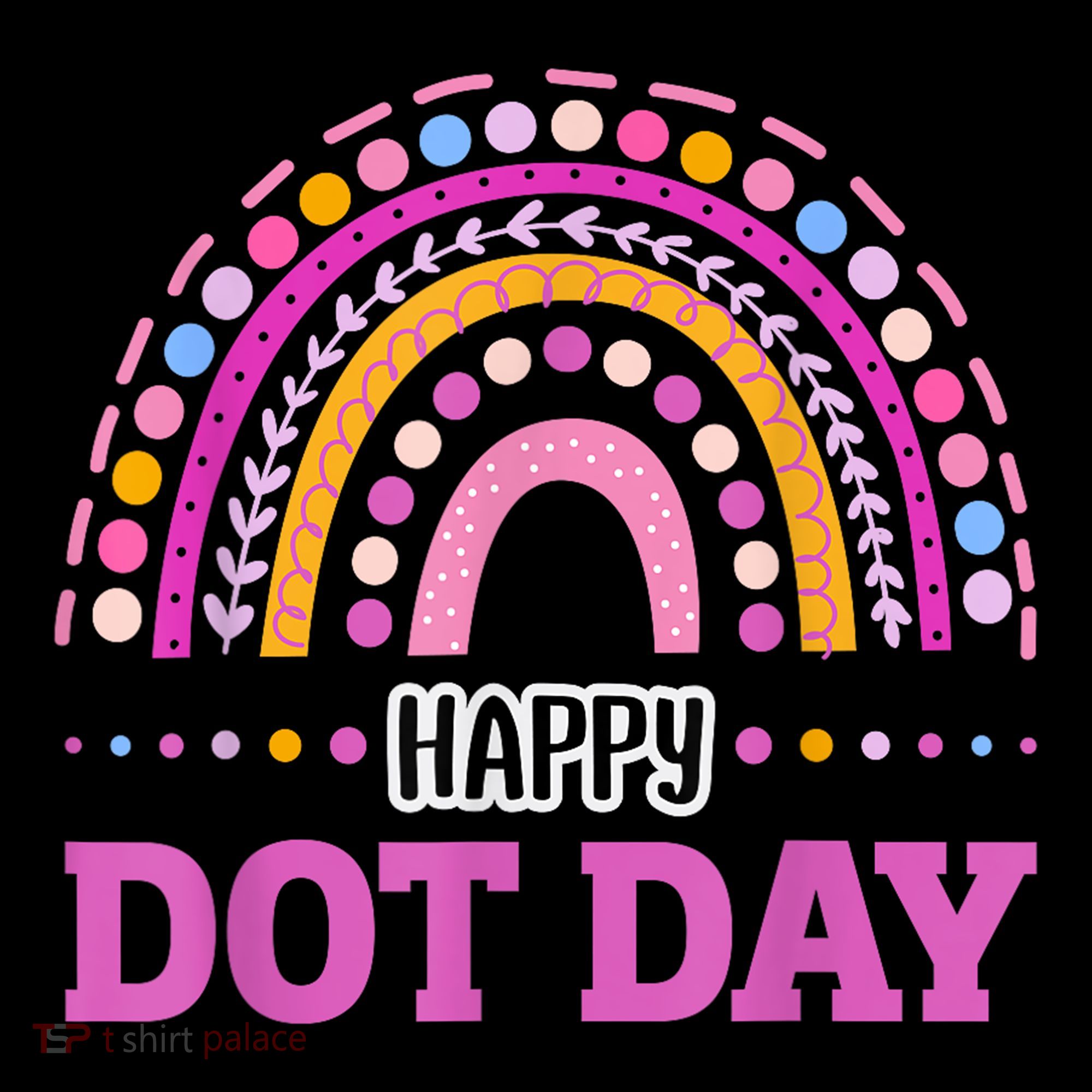 Boho Rainbow Happy Dot Day September 15th Gift Coaster