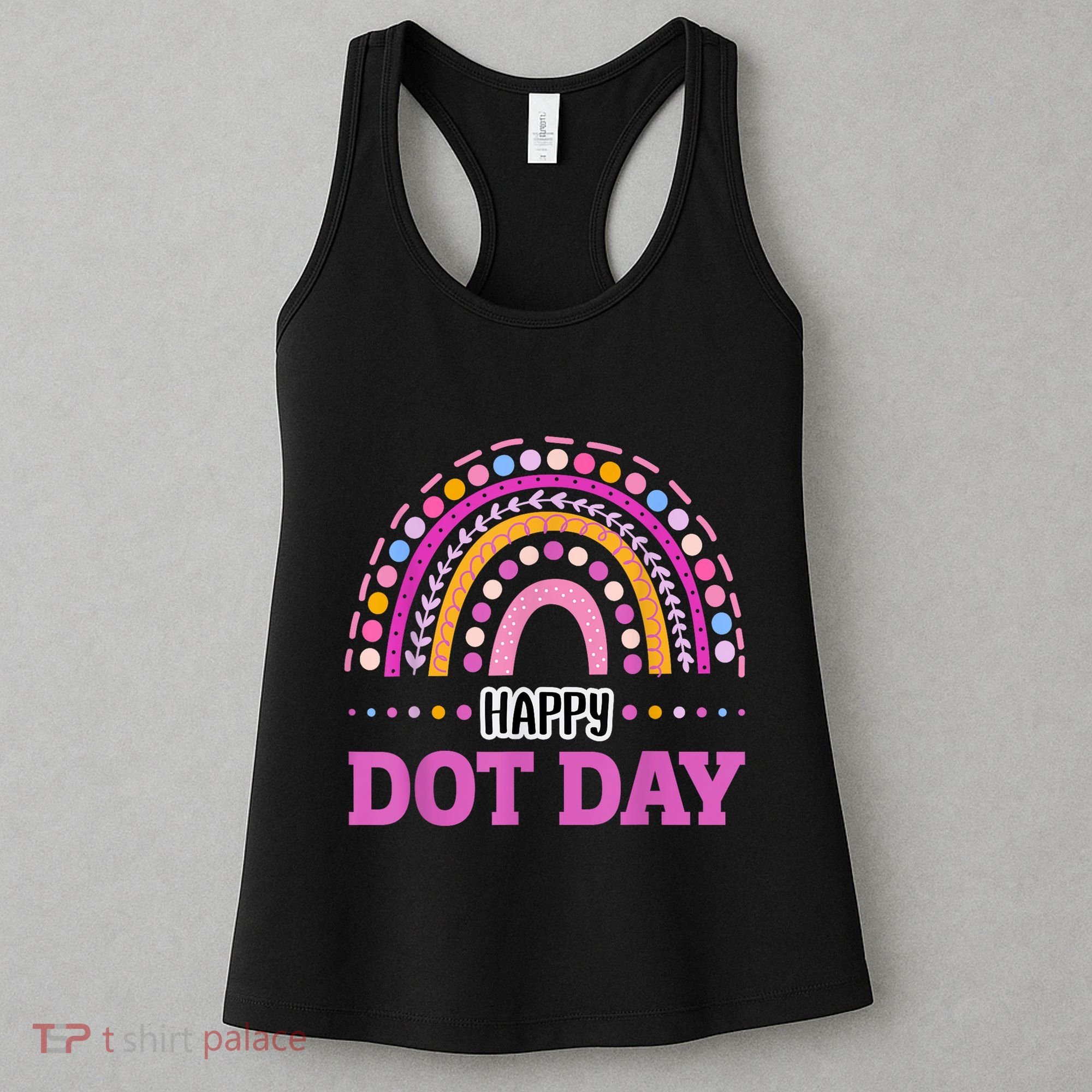 Boho Rainbow Happy Dot Day September 15th Gift Women's Tank Top