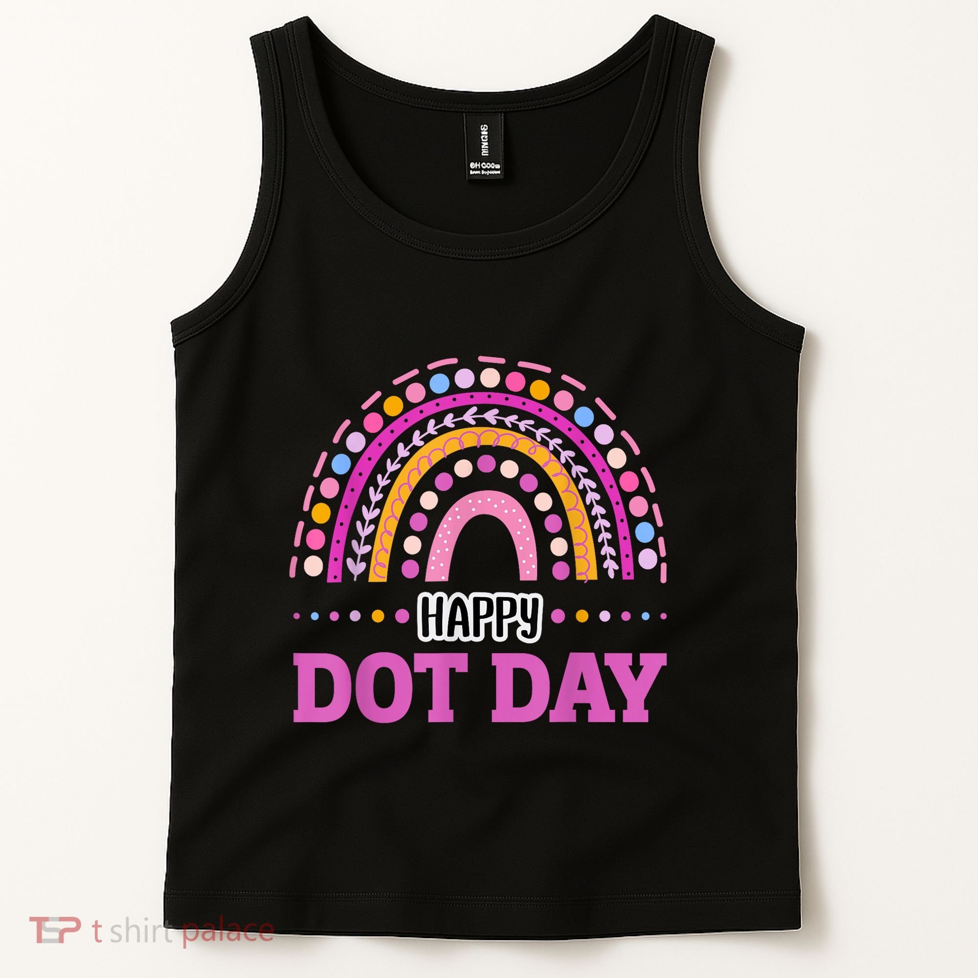 Boho Rainbow Happy Dot Day September 15th Gift Tank Top