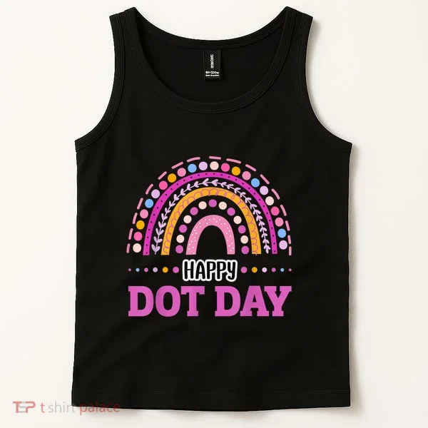 Boho Rainbow Happy Dot Day September 15th Gift Tank Top