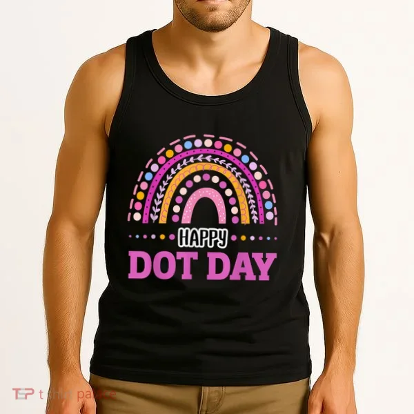 Boho Rainbow Happy Dot Day September 15th Gift Tank Top