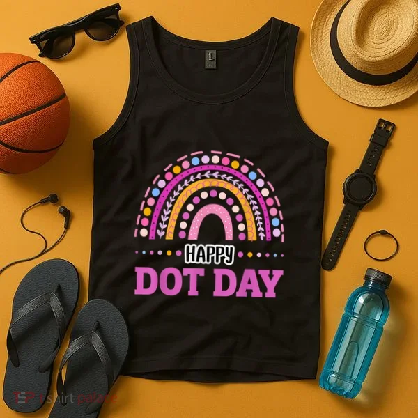 Boho Rainbow Happy Dot Day September 15th Gift Tank Top