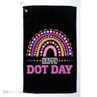 Boho Rainbow Happy Dot Day September 15th Gift Golf Towel thumb 0