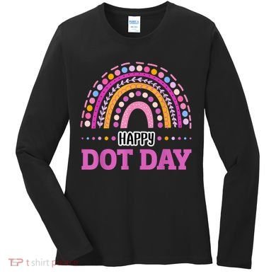 Boho Rainbow Happy Dot Day September 15th Gift Women's Long Sleeve Shirt