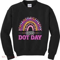 Boho Rainbow Happy Dot Day September 15th Gift Kids Sweatshirt thumb 0