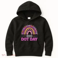 Boho Rainbow Happy Dot Day September 15th Gift Kids Hoodie thumb 0
