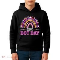 Boho Rainbow Happy Dot Day September 15th Gift Kids Hoodie thumb 4