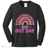 Boho Rainbow Happy Dot Day September 15th Gift Kids Long Sleeve Shirt thumb 0