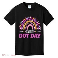 Boho Rainbow Happy Dot Day September 15th Gift Kids T-Shirt thumb 0