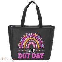 Boho Rainbow Happy Dot Day September 15th Gift Tote Bag thumb 0
