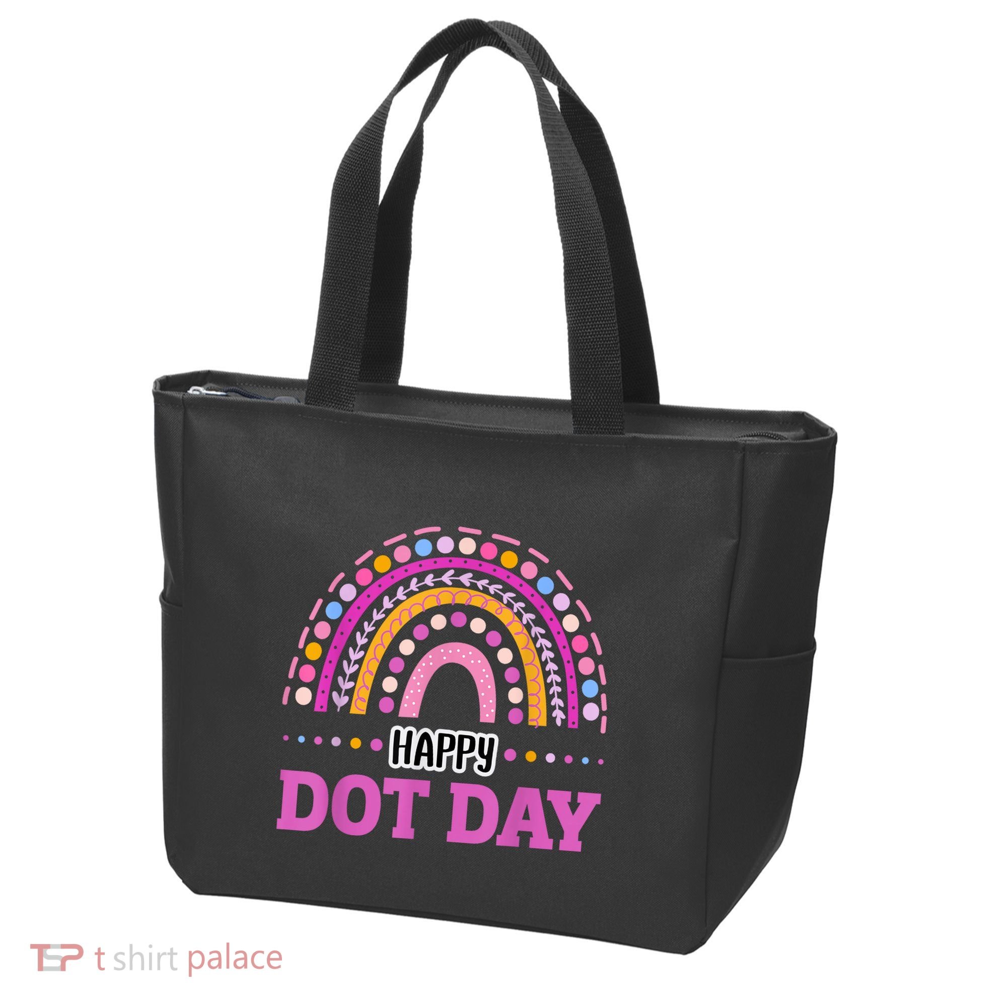 Boho Rainbow Happy Dot Day September 15th Gift Tote Bag