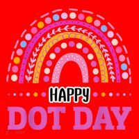 Boho Rainbow Happy Dot Day September 15th Gift Santa Hat thumb 1