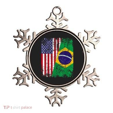 BRAZILIAN ROOTS | Half American Flag | BRAZIL Ornament