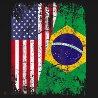 BRAZILIAN ROOTS | Half American Flag | BRAZIL Ornament thumb 1