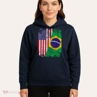 BRAZILIAN ROOTS | Half American Flag | BRAZIL Hoodie thumb 5