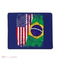 BRAZILIAN ROOTS | Half American Flag | BRAZIL Mousepad thumb 0
