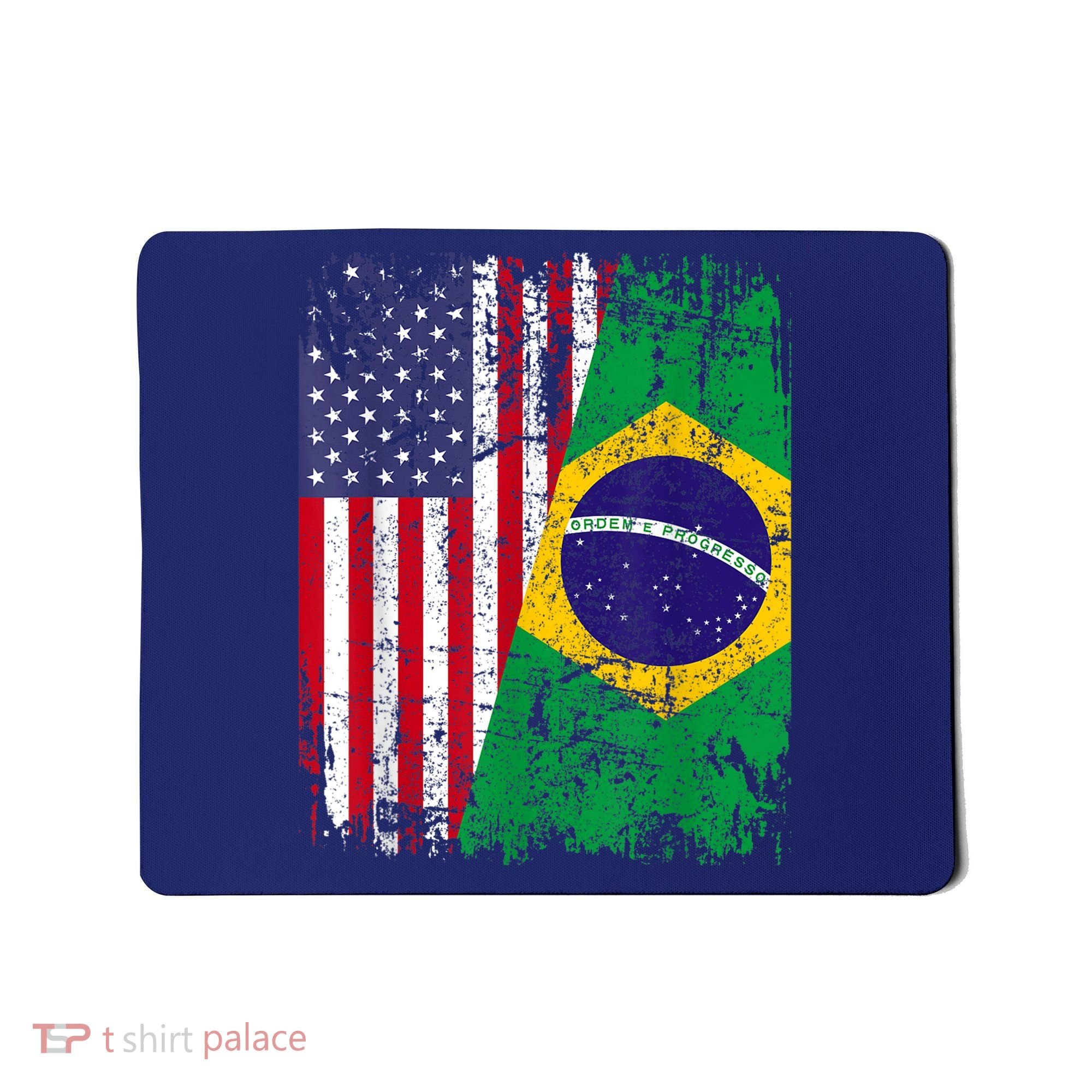 BRAZILIAN ROOTS | Half American Flag | BRAZIL Mousepad