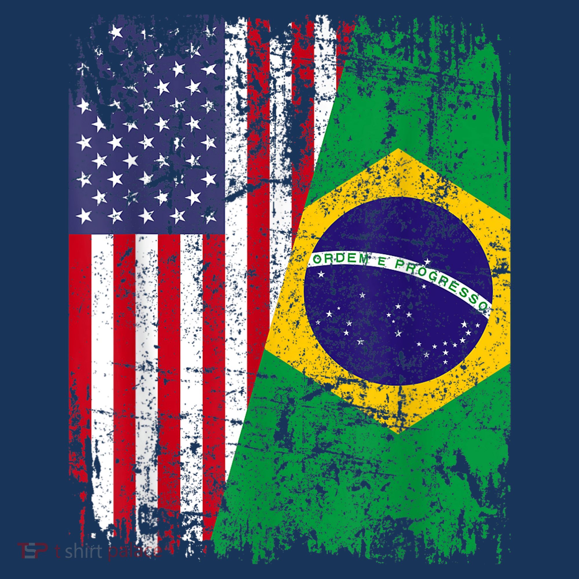 BRAZILIAN ROOTS | Half American Flag | BRAZIL Mousepad