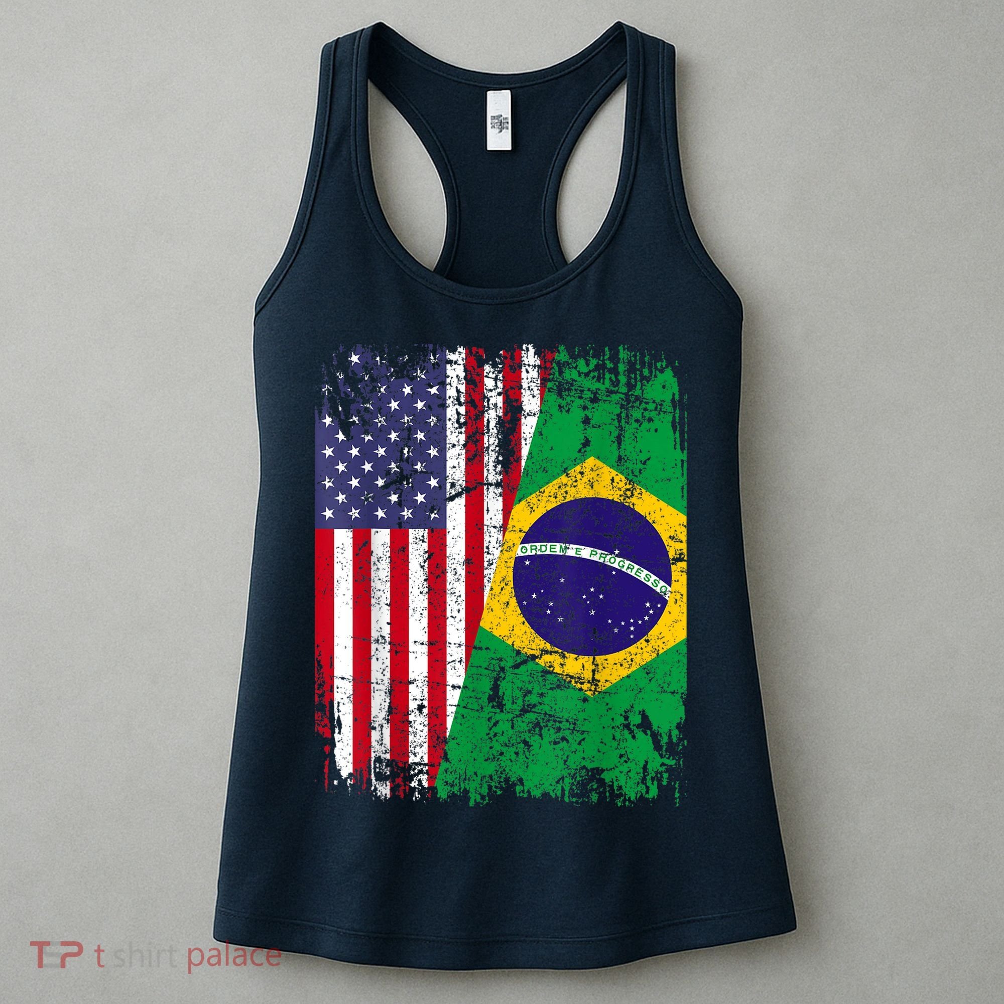 BRAZILIAN ROOTS | Half American Flag | BRAZIL Women's Tank Top