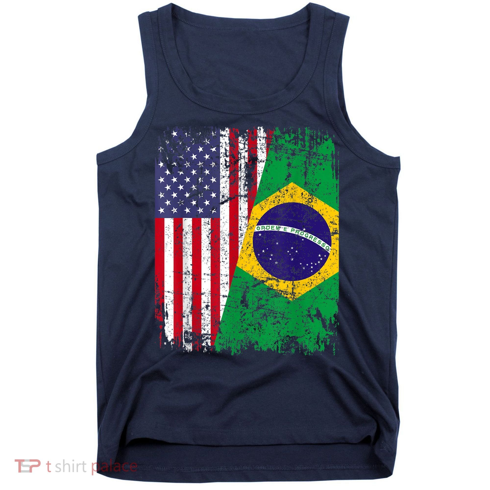 BRAZILIAN ROOTS | Half American Flag | BRAZIL Tank Top