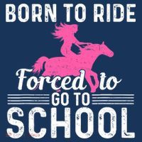 Born Ride Horse Forced To Go To School Funny Barrel Racing Women's Tank Top thumb 5