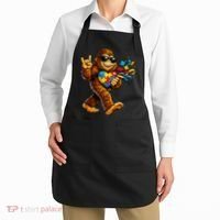 Bigfoot Rock Hand Autism Awareness Puzzle Apron thumb 2