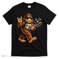 Bigfoot Rock Hand Autism Awareness Puzzle T-Shirt thumb 0