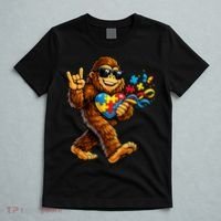 Bigfoot Rock Hand Autism Awareness Puzzle T-Shirt thumb 5