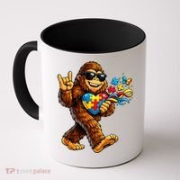 Bigfoot Rock Hand Autism Awareness Puzzle Coffee Mug thumb 0