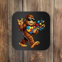 Bigfoot Rock Hand Autism Awareness Puzzle Coaster thumb 0