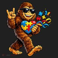 Bigfoot Rock Hand Autism Awareness Puzzle Tumbler thumb 3