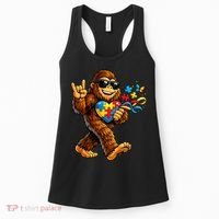 Bigfoot Rock Hand Autism Awareness Puzzle Women's Tank Top thumb 0