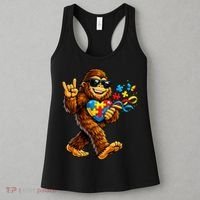 Bigfoot Rock Hand Autism Awareness Puzzle Women's Tank Top thumb 3