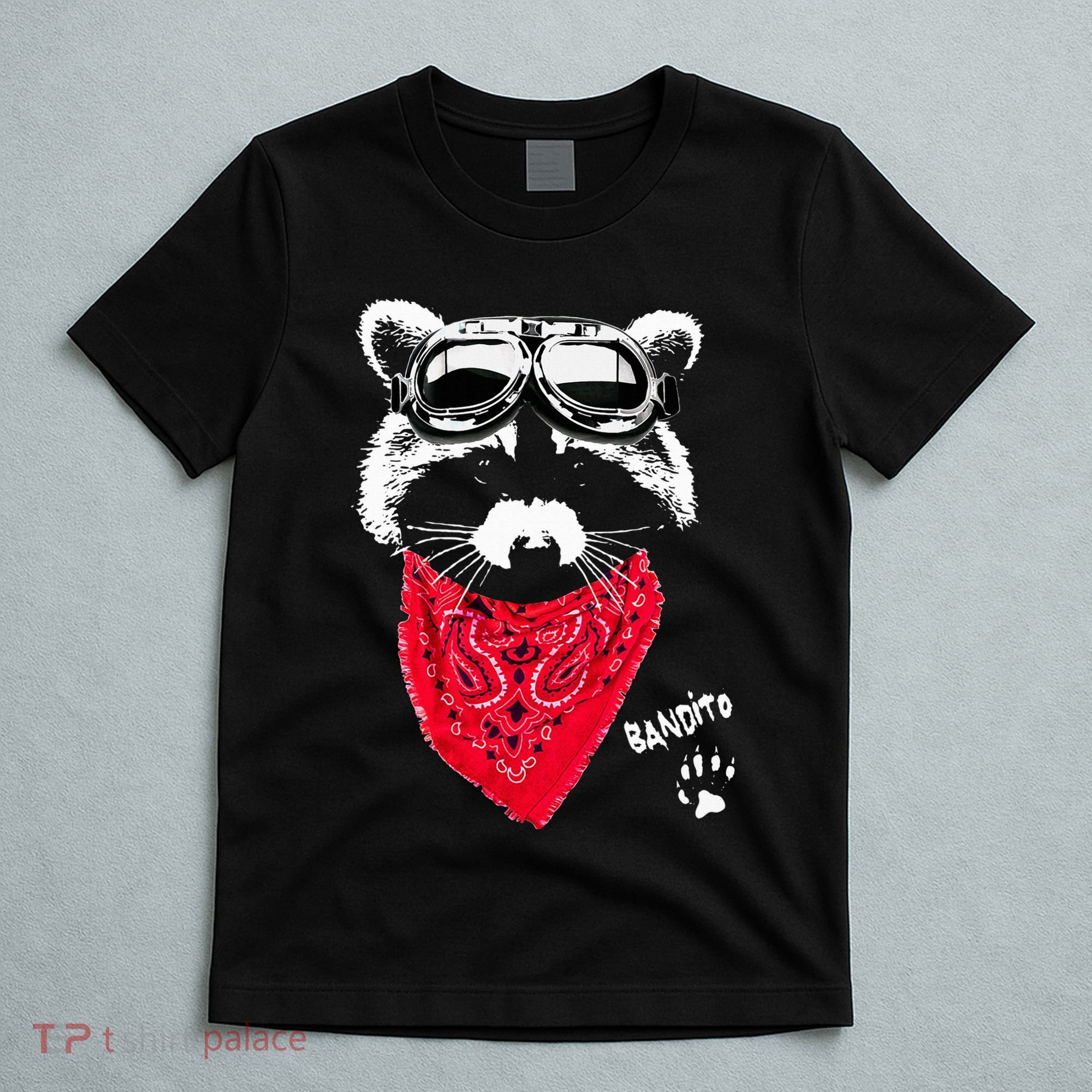 Bandito Raccoon In Red Scarf And Goggles T-Shirt
