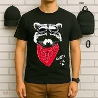 Bandito Raccoon In Red Scarf And Goggles T-Shirt thumb 6