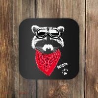 Bandito Raccoon In Red Scarf And Goggles Coaster thumb 0