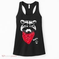 Bandito Raccoon In Red Scarf And Goggles Women's Tank Top thumb 0