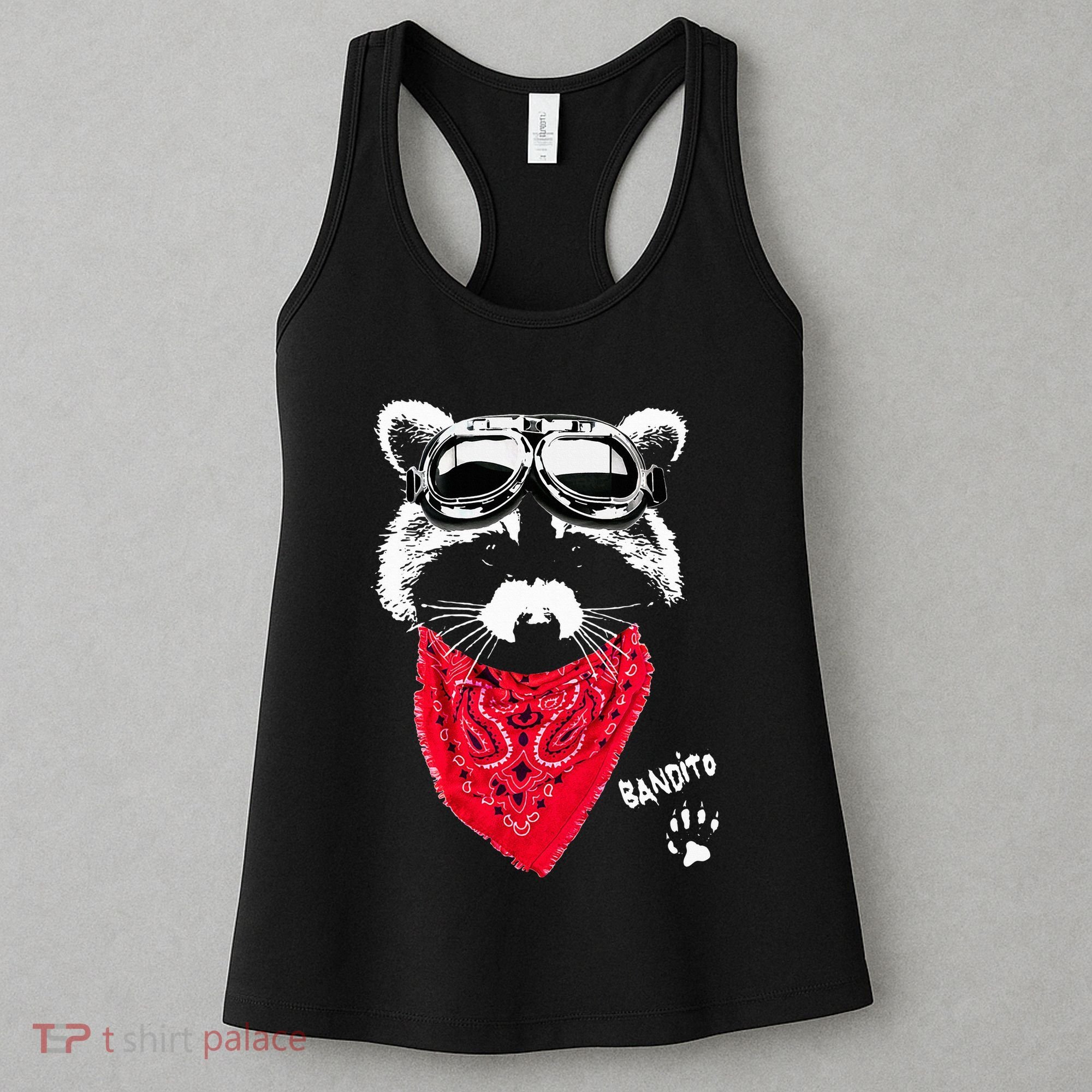 Bandito Raccoon In Red Scarf And Goggles Women's Tank Top