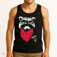 Bandito Raccoon In Red Scarf And Goggles Tank Top thumb 3