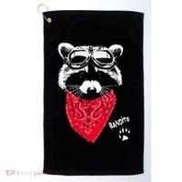 Bandito Raccoon In Red Scarf And Goggles Golf Towel thumb 0