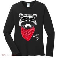 Bandito Raccoon In Red Scarf And Goggles Women's Long Sleeve Shirt thumb 0