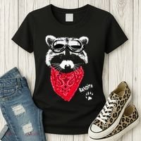 Bandito Raccoon In Red Scarf And Goggles Women's T-Shirt thumb 3