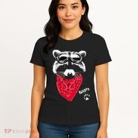 Bandito Raccoon In Red Scarf And Goggles Women's T-Shirt thumb 4